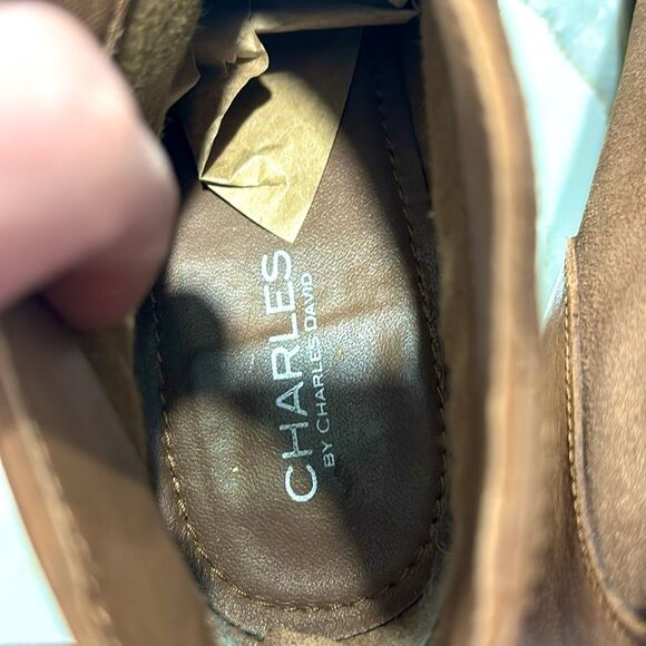 Charles By Charles David | Yasmin Mid Heel Women’s Brown Leather Ankle Boots - Picture 9 of 12